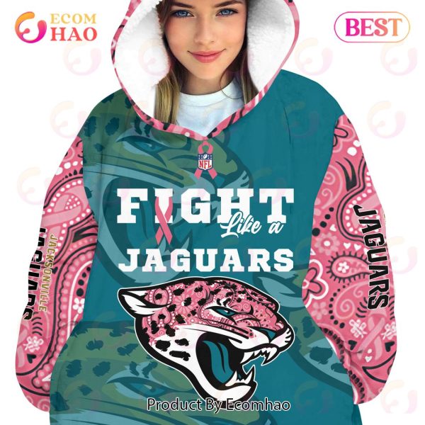Jacksonville Jaguars Crucial Catch Custom Your Name & Number Breast Cancer Awareness Month 3D Hoodie