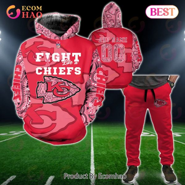 Kansas City Chiefs Crucial Catch Custom Your Name & Number Breast Cancer Awareness Month 3D Hoodie