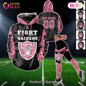 Las Vegas Raiders Crucial Catch Custom Your Name & Number Breast Cancer Awareness Month 3D Hoodie