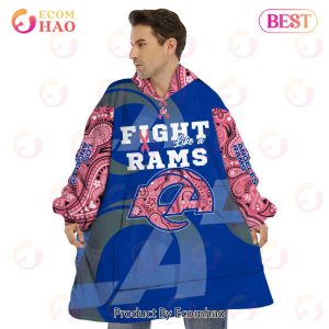 Los Angeles Rams Crucial Catch Custom Your Name & Number Breast Cancer Awareness Month 3D Hoodie