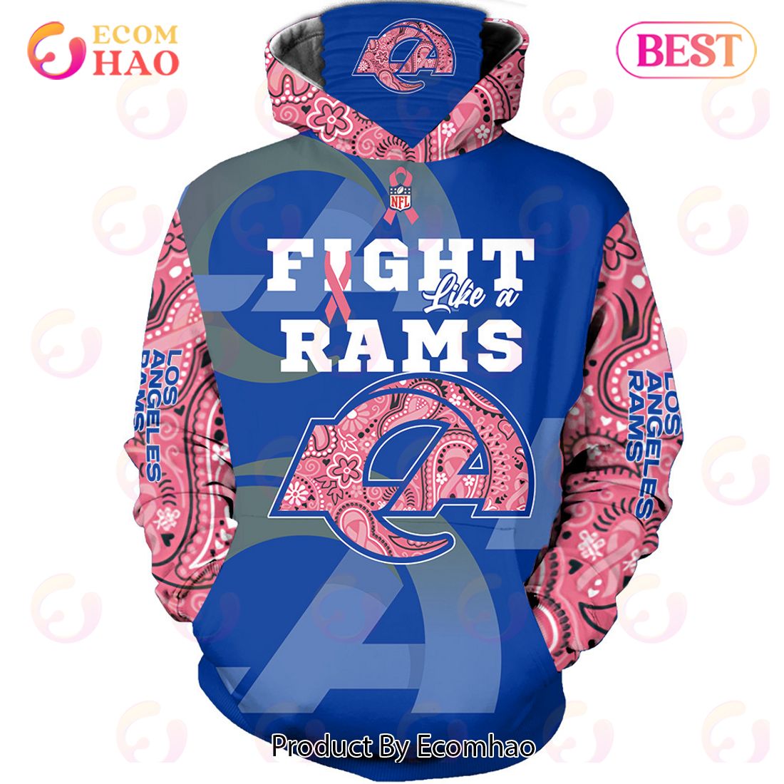 LA Rams Youth Hoodie 3D Gorgeous Rams Christmas Gifts