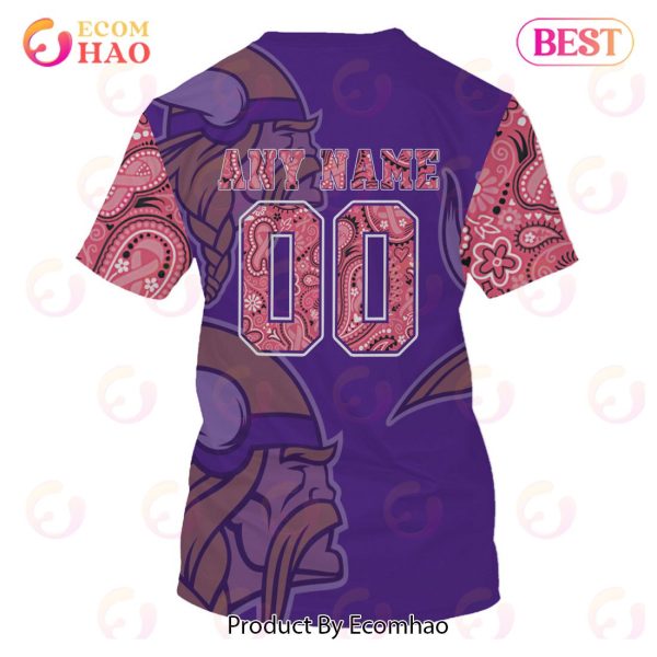 Minnesota Vikings Crucial Catch Custom Your Name & Number Breast Cancer Awareness Month 3D Hoodie