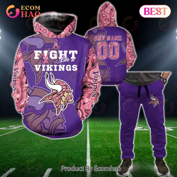 Minnesota Vikings Intercept Cancer NFL Personalized 3D Hoodie