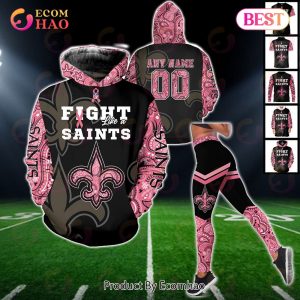 New Orleans Saints Crucial Catch Custom Your Name & Number Breast Cancer Awareness Month 3D Hoodie