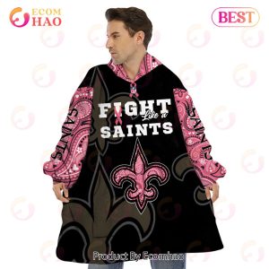New Orleans Saints Crucial Catch Custom Your Name & Number Breast Cancer Awareness Month 3D Hoodie