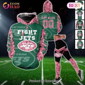 New York Jets Crucial Catch Custom Your Name & Number Breast Cancer Awareness Month 3D Hoodie
