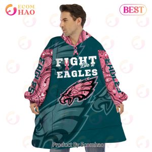 Philadelphia Eagles Crucial Catch Custom Your Name & Number Breast Cancer Awareness Month 3D Hoodie