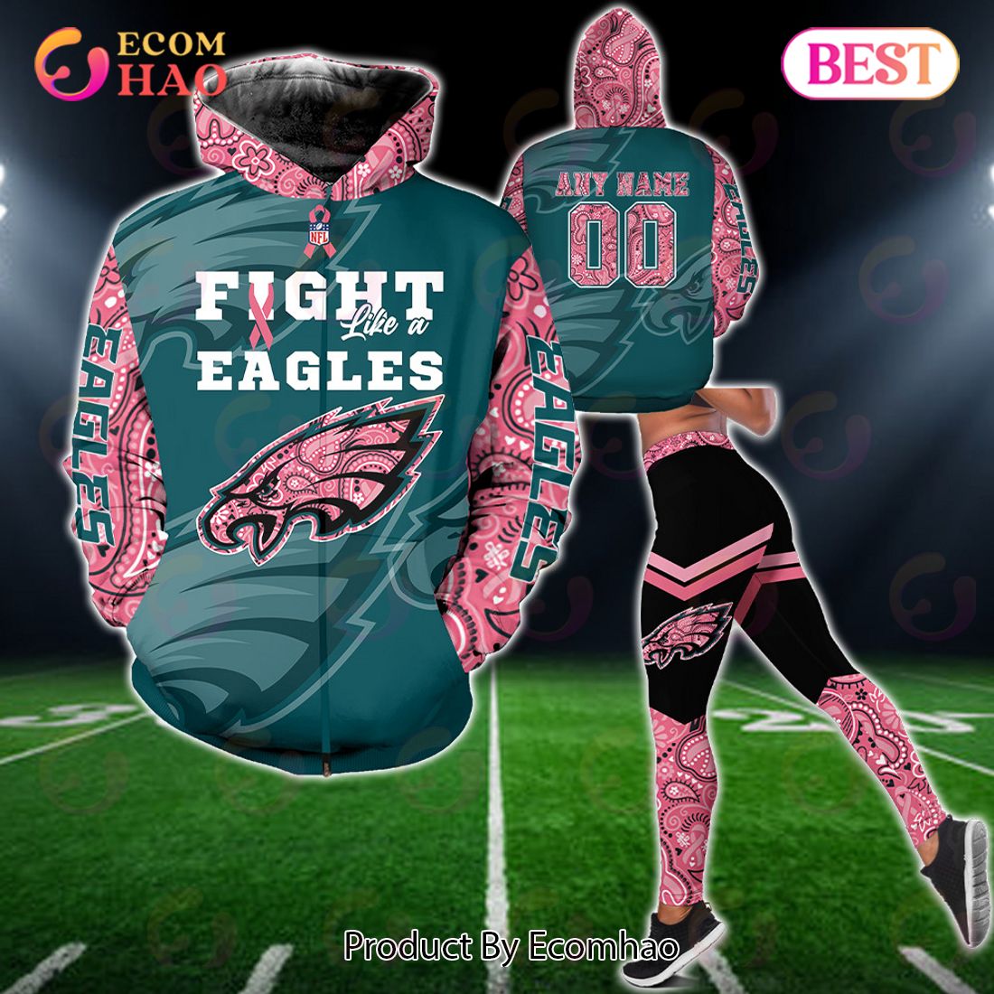 Atlanta Falcons Crucial Catch Custom Your Name & Number Breast Cancer  Awareness Month 3D Hoodie - Ecomhao Store