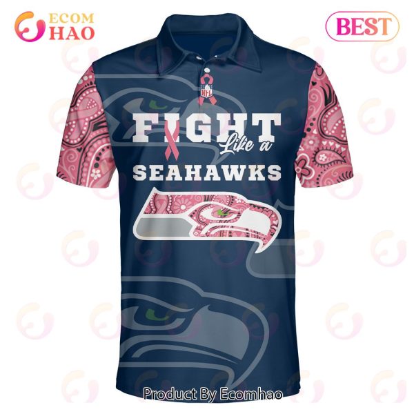 Seattle Seahawks Crucial Catch Custom Your Name & Number Breast Cancer Awareness Month 3D Hoodie