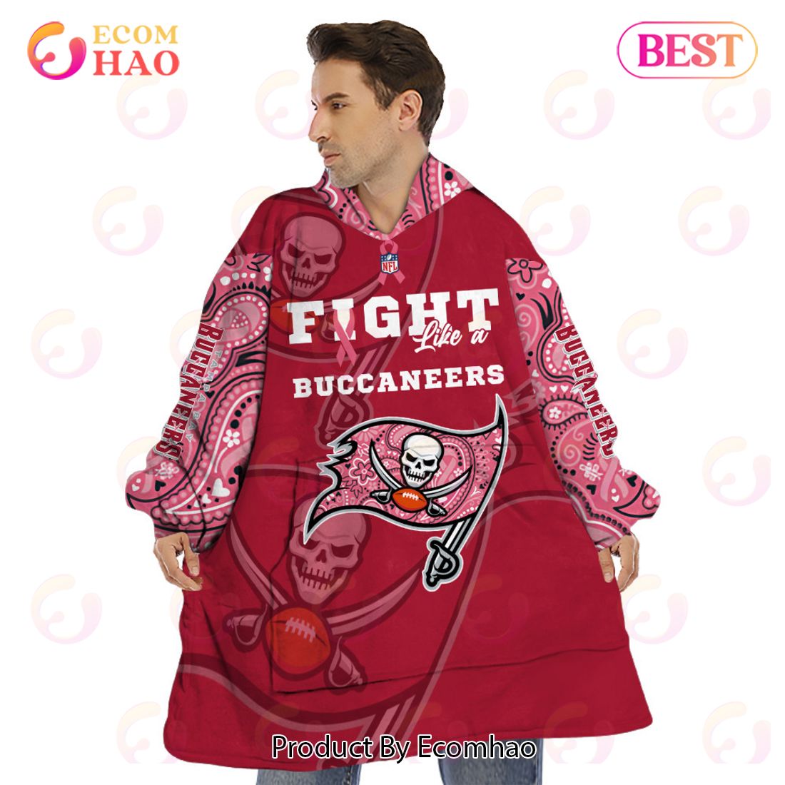 Tampa Bay Buccaneers Crucial Catch Custom Your Name & Number Breast Cancer Awareness Month 3D Hoodie