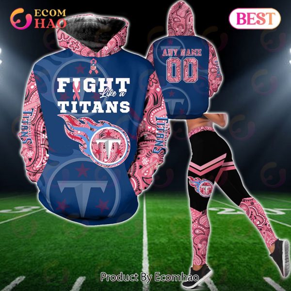 Tennessee Titans Crucial Catch Custom Your Name & Number Breast Cancer Awareness Month 3D Hoodie