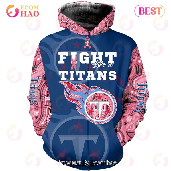 Tennessee Titans Crucial Catch Custom Your Name & Number Breast Cancer Awareness Month 3D Hoodie