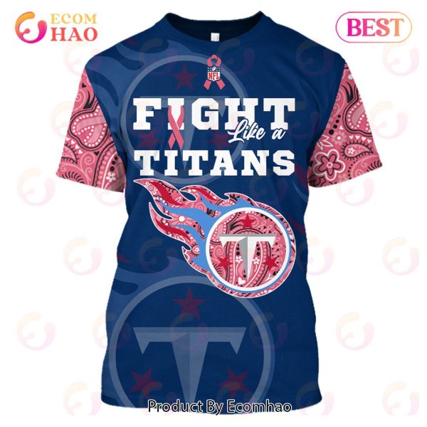 Tennessee Titans Crucial Catch Custom Your Name & Number Breast Cancer Awareness Month 3D Hoodie