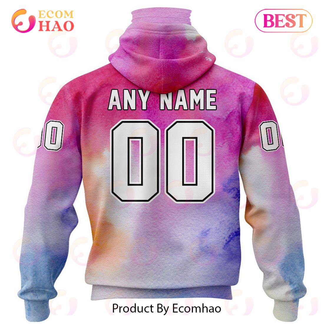 Anaheim Ducks Custom Your Name & Number Breast Cancer Awareness Month 3D Hoodie