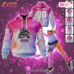 Arizona Coyotes Custom Your Name & Number Breast Cancer Awareness Month 3D Hoodie