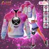 Boston Bruins Custom Your Name & Number Breast Cancer Awareness Month 3D Hoodie Boston Bruins Custom Your Name & Number Breast Cancer Awareness Month 3D Hoodie