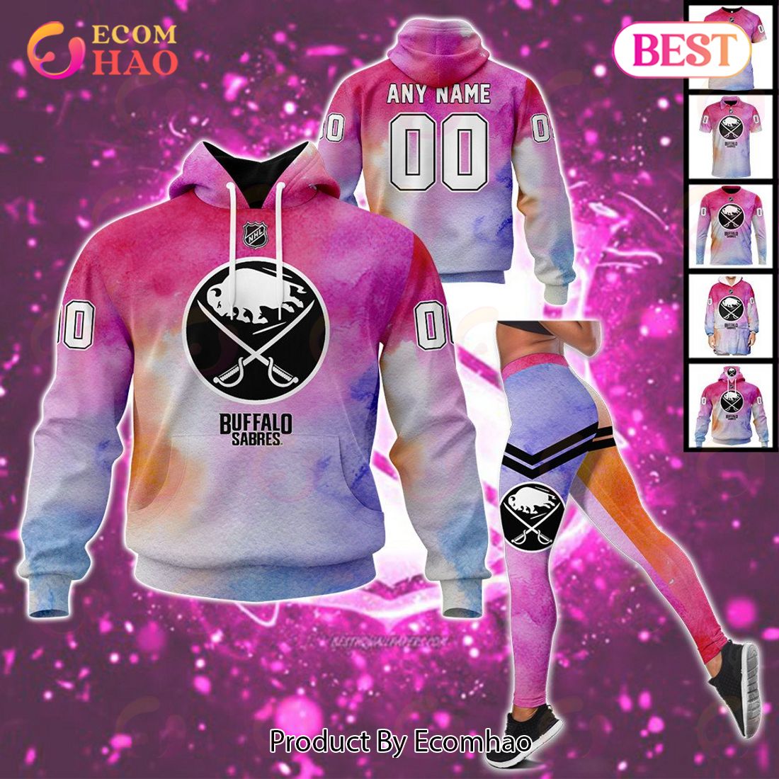 Anaheim Ducks Custom Your Name & Number Breast Cancer Awareness Month 3D Hoodie