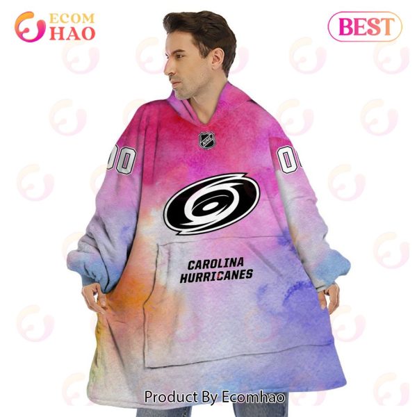 Carolina Hurricanes Custom Your Name & Number Breast Cancer Awareness Month 3D Hoodie