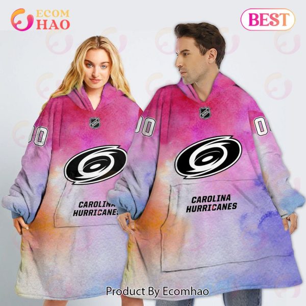 Carolina Hurricanes Custom Your Name & Number Breast Cancer Awareness Month 3D Hoodie