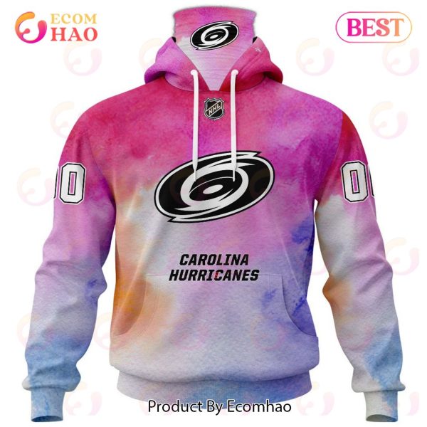 Carolina Hurricanes Custom Your Name & Number Breast Cancer Awareness Month 3D Hoodie