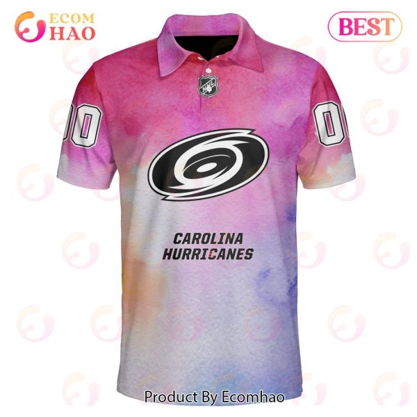 Carolina Hurricanes Custom Your Name & Number Breast Cancer Awareness Month 3D Hoodie