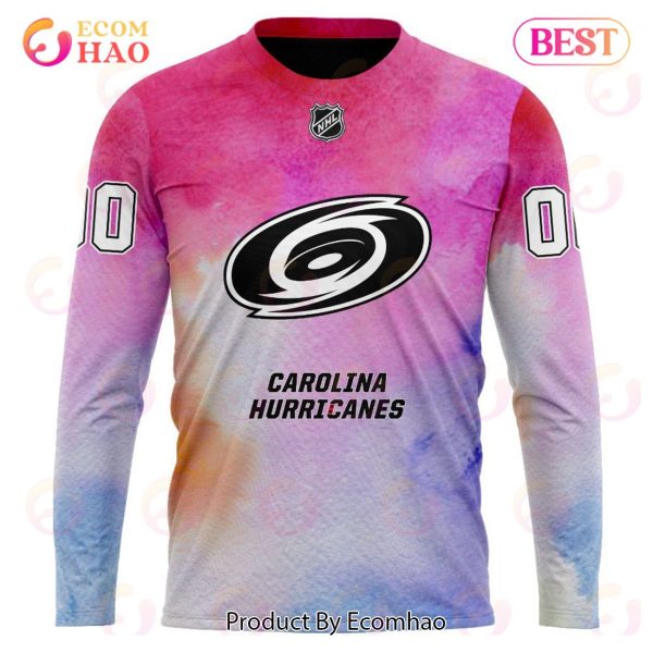 Carolina Hurricanes Custom Your Name & Number Breast Cancer Awareness Month 3D Hoodie