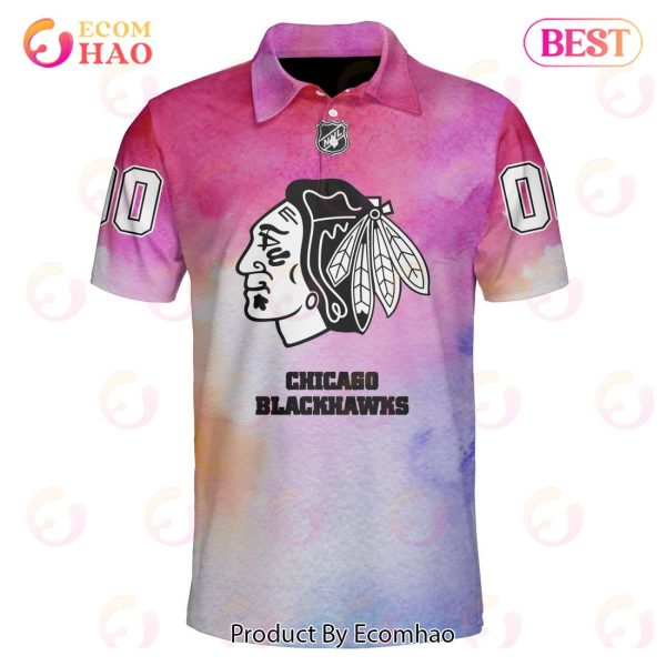 Chicago Blackhawks Custom Your Name & Number Breast Cancer Awareness Month 3D Hoodie