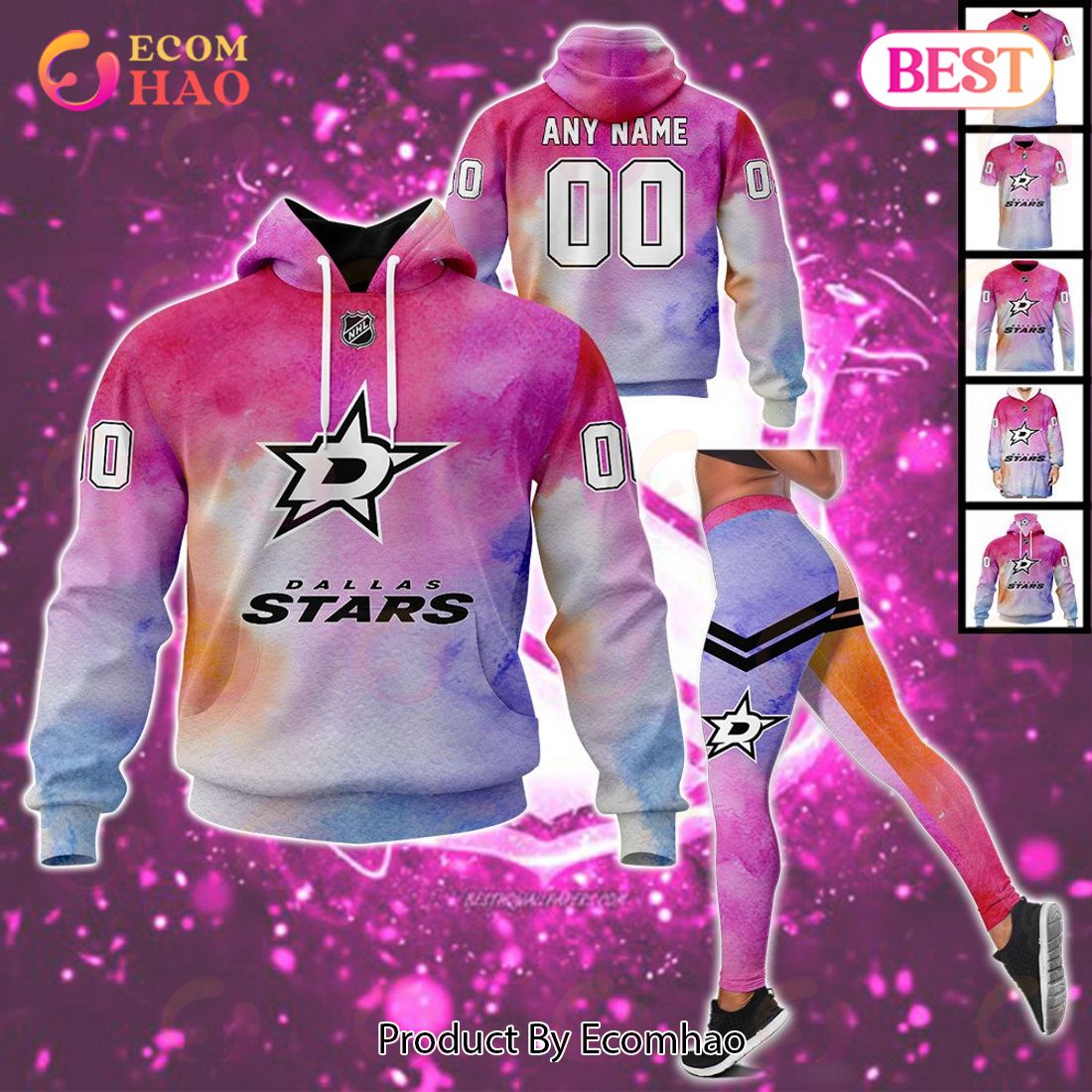 Minnesota Wild Custom Your Name & Number Breast Cancer Awareness Month 3D Hoodie