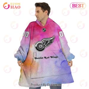 Detroit Red Wings Custom Your Name & Number Breast Cancer Awareness Month 3D Hoodie