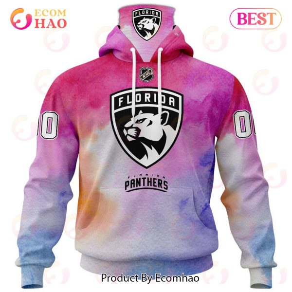 Florida Panthers Custom Your Name & Number Breast Cancer Awareness Month 3D Hoodie