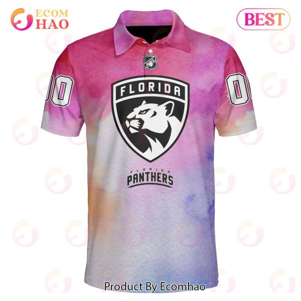Florida Panthers Custom Your Name & Number Breast Cancer Awareness Month 3D Hoodie