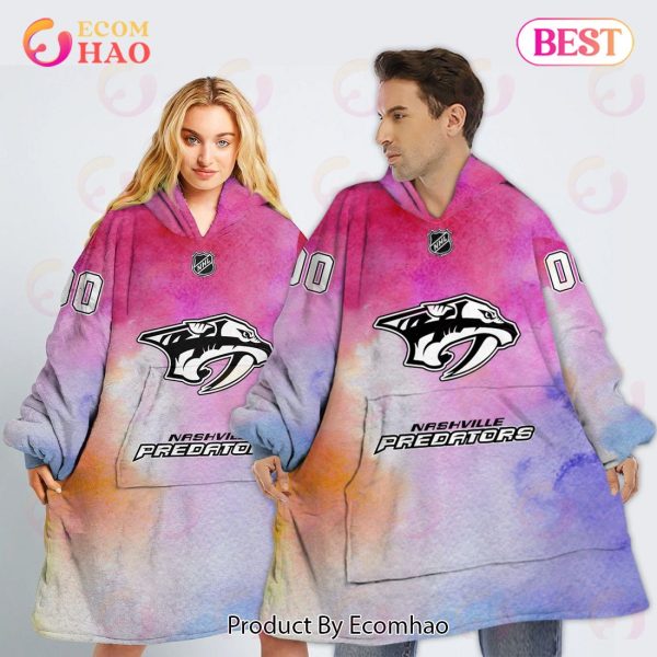 Nashville Predators Custom Your Name & Number Breast Cancer Awareness Month 3D Hoodie