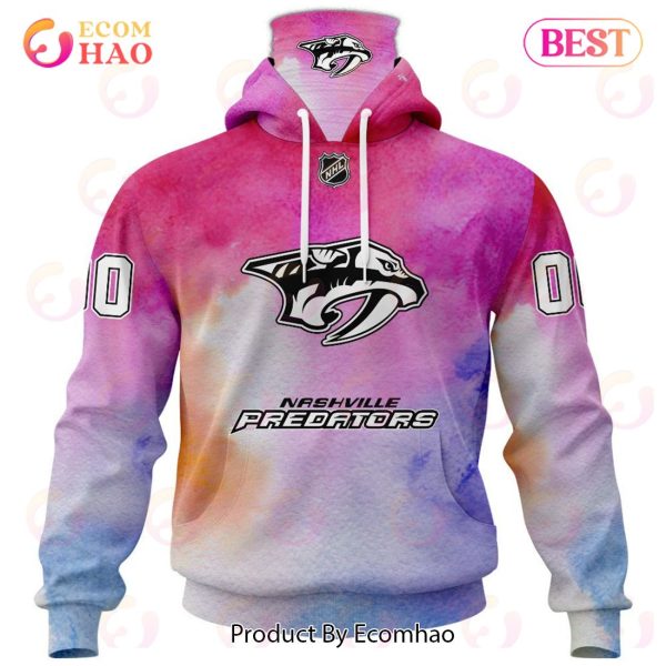 Nashville Predators Custom Your Name & Number Breast Cancer Awareness Month 3D Hoodie