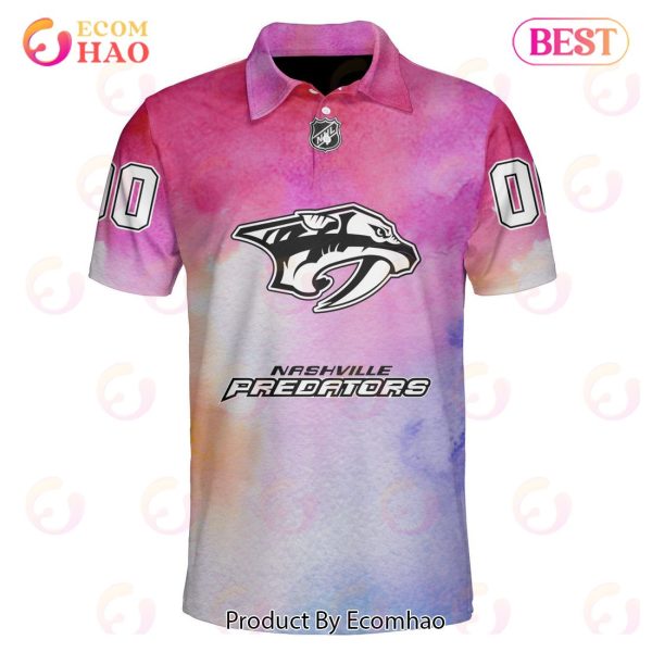 Nashville Predators Custom Your Name & Number Breast Cancer Awareness Month 3D Hoodie