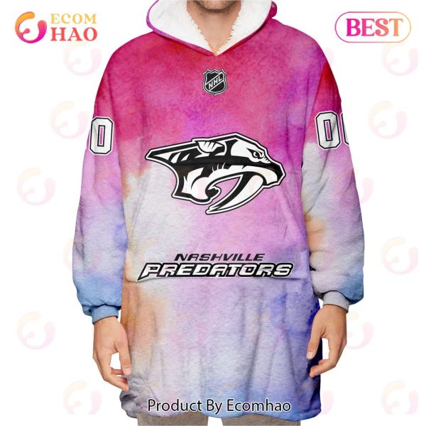 Nashville Predators Custom Your Name & Number Breast Cancer Awareness Month 3D Hoodie