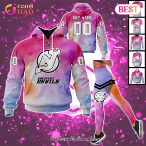 New Jersey Devils Custom Your Name & Number Breast Cancer Awareness Month 3D Hoodie