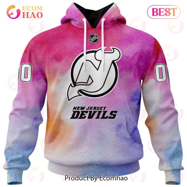 New Jersey Devils Custom Your Name & Number Breast Cancer Awareness Month 3D Hoodie