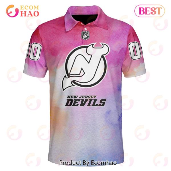 New Jersey Devils Custom Your Name & Number Breast Cancer Awareness Month 3D Hoodie