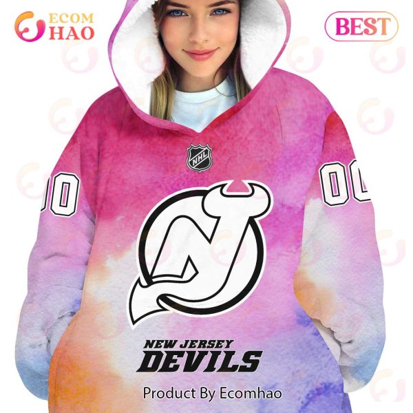 New Jersey Devils Custom Your Name & Number Breast Cancer Awareness Month 3D Hoodie