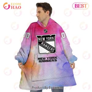 New York Rangers Custom Your Name & Number Breast Cancer Awareness Month 3D Hoodie