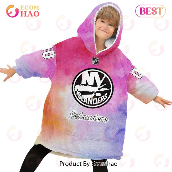 NY Islanders Custom Your Name & Number Breast Cancer Awareness Month 3D Hoodie