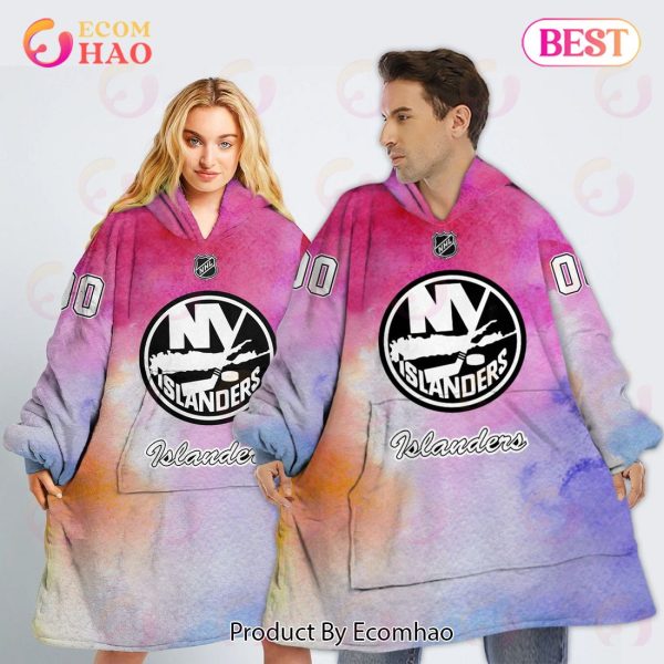 NY Islanders Custom Your Name & Number Breast Cancer Awareness Month 3D Hoodie