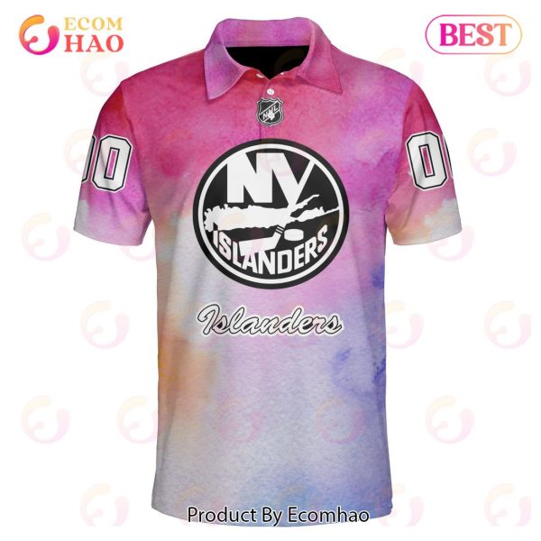 NY Islanders Custom Your Name & Number Breast Cancer Awareness Month 3D Hoodie