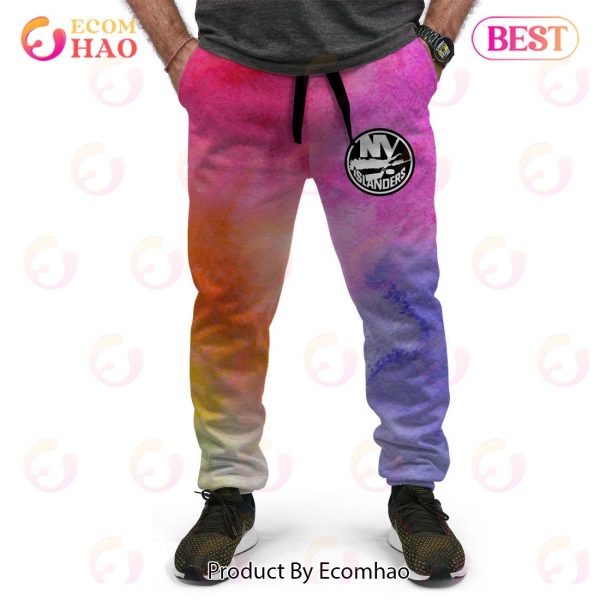 NY Islanders Custom Your Name & Number Breast Cancer Awareness Month 3D Hoodie
