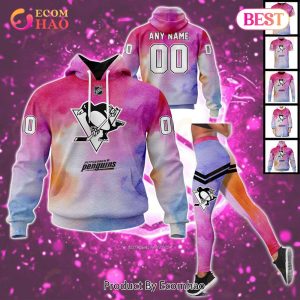 Pittsburgh Penguins Custom Your Name & Number Breast Cancer Awareness Month 3D Hoodie