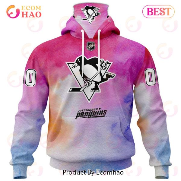 Pittsburgh Penguins Custom Your Name & Number Breast Cancer Awareness Month 3D Hoodie