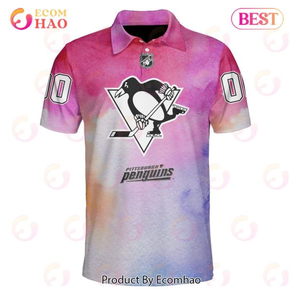 Pittsburgh Penguins Custom Your Name & Number Breast Cancer Awareness Month 3D Hoodie