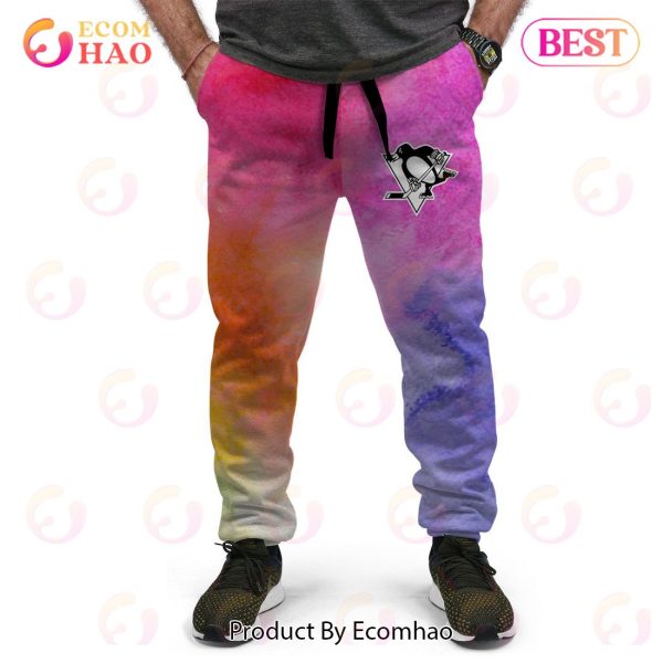 Pittsburgh Penguins Custom Your Name & Number Breast Cancer Awareness Month 3D Hoodie