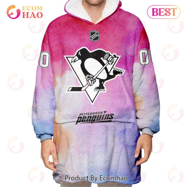Pittsburgh Penguins Custom Your Name & Number Breast Cancer Awareness Month 3D Hoodie