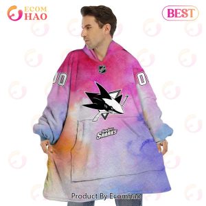 San Jose Sharks Custom Your Name & Number Breast Cancer Awareness Month 3D Hoodie